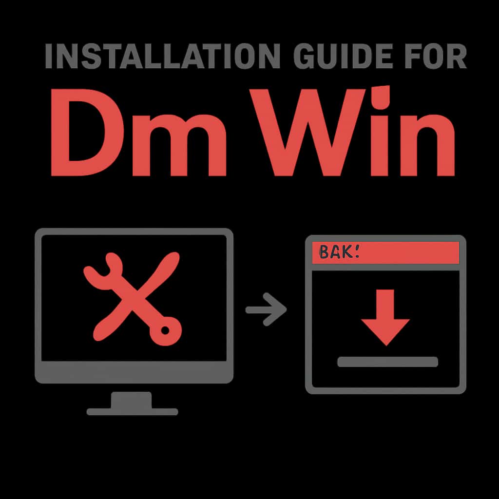 An educational diagram illustrating the installation process for Dm Win.