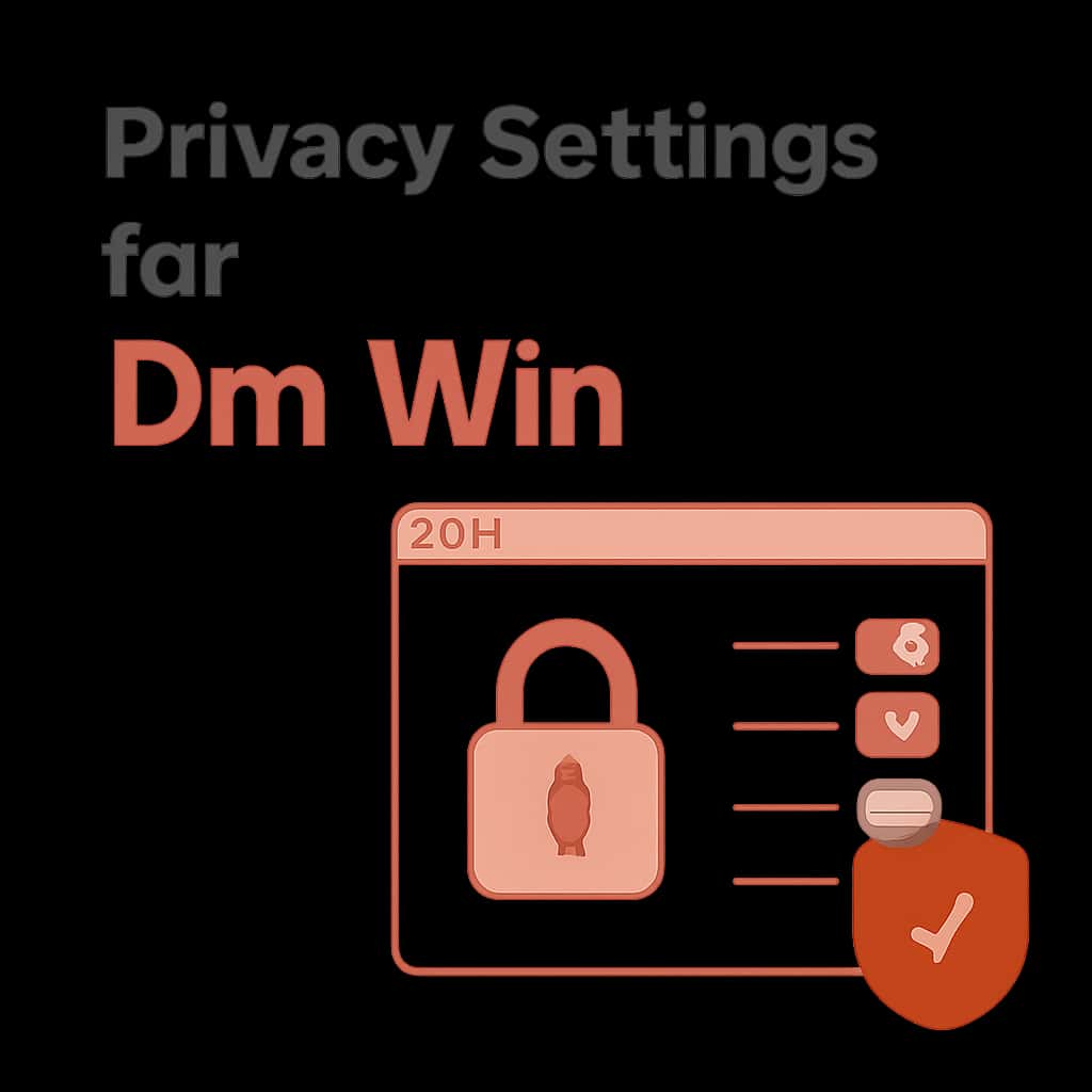 Illustration detailing privacy settings navigation in Dm Win.