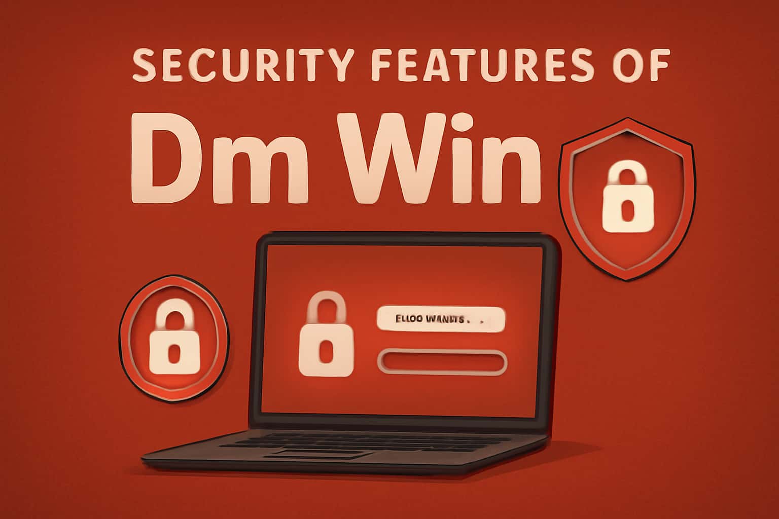 An informational graphic about the security features of Dm Win highlighting APK size, installation, and user permissions.