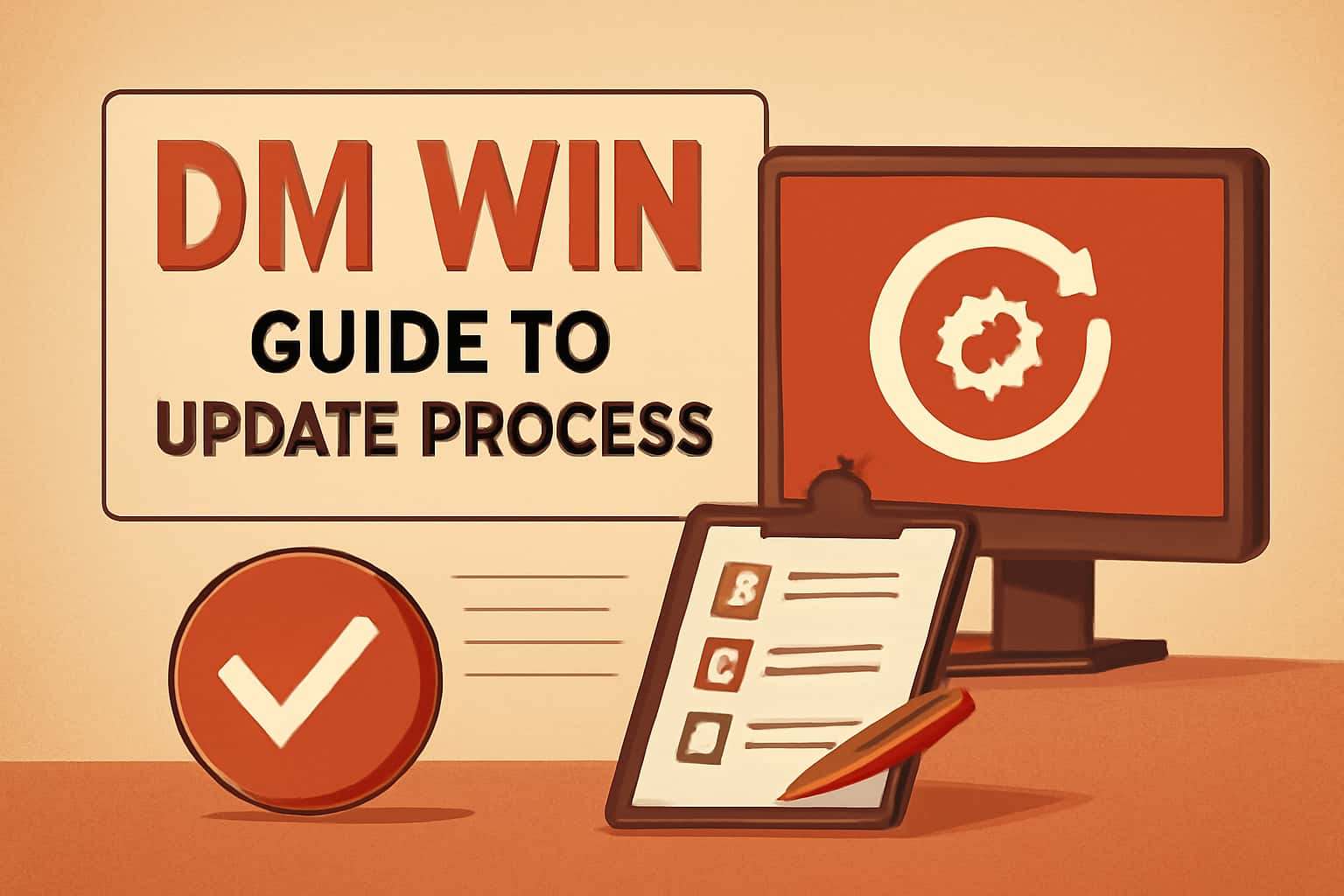 Informational graphic regarding Dm Win update process.