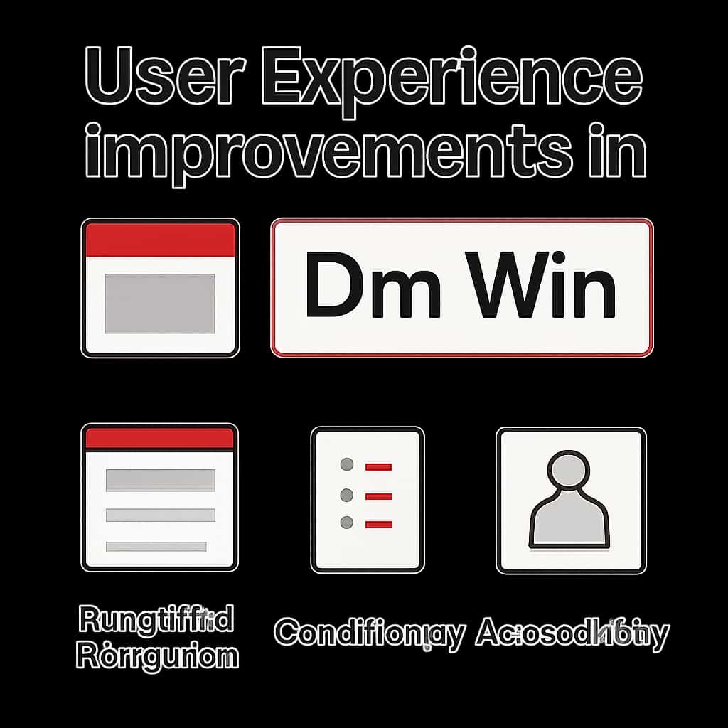 Diagram explaining user experience enhancements in Dm Win