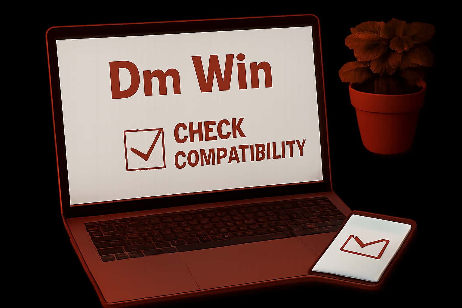Informational image illustrating Dm Win compatibility.
