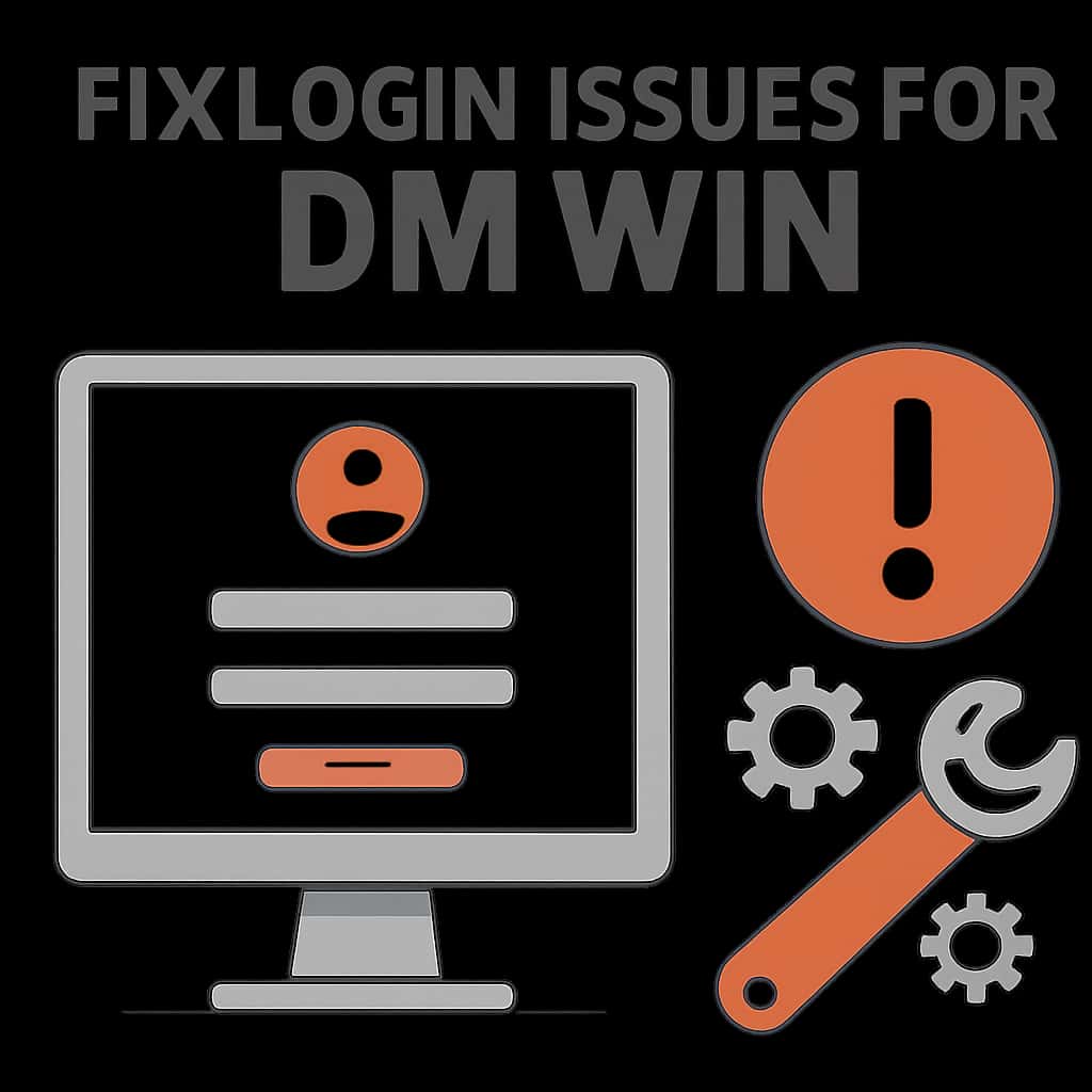 Diagram illustrating steps to fix login issues for Dm Win.