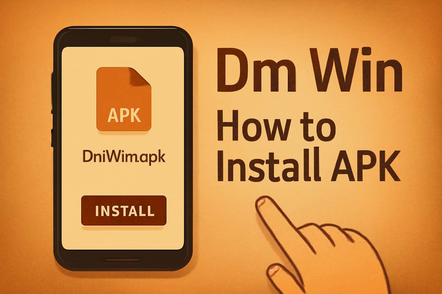 Informative graphic about installing Dm Win APK.