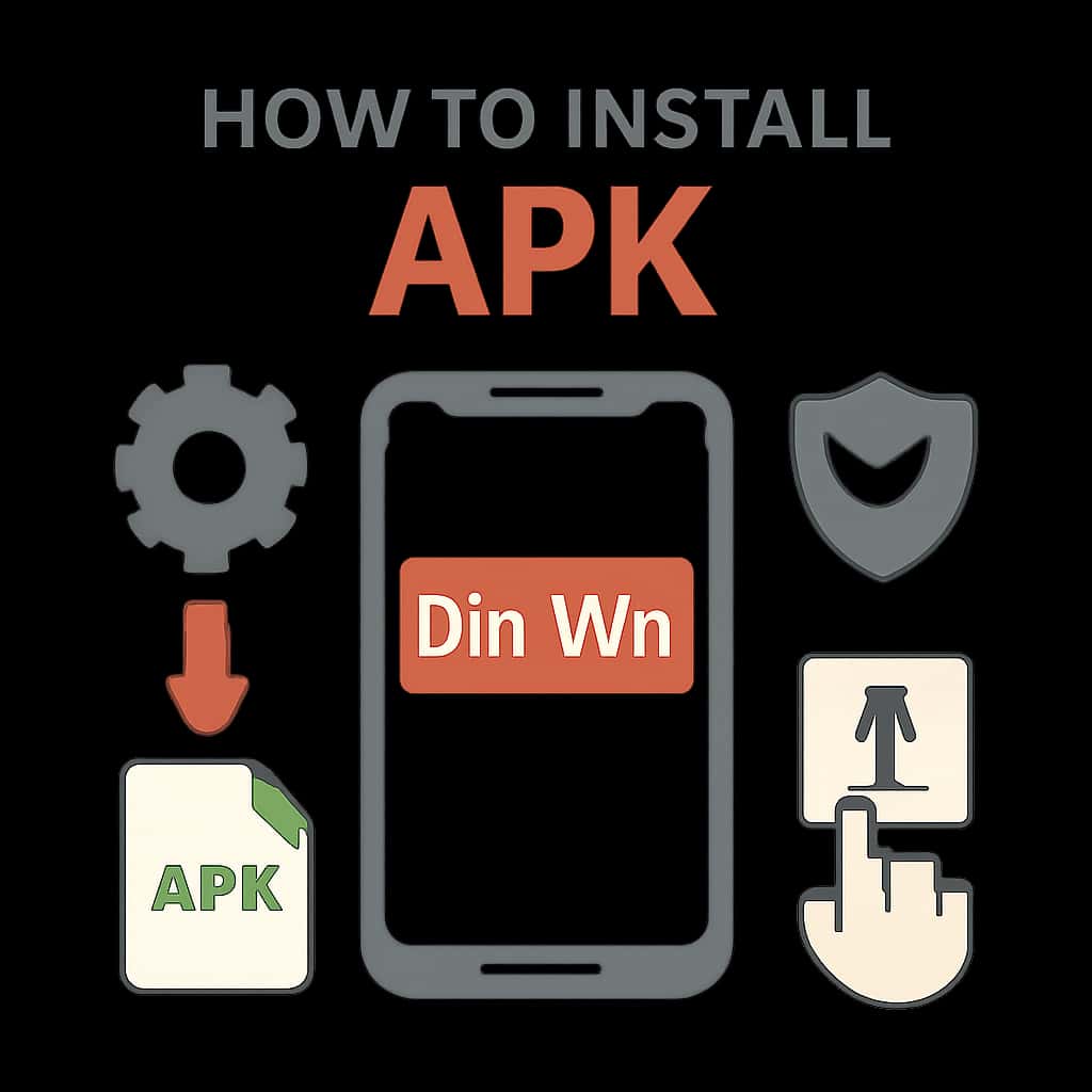 Diagram illustrating the installation process of Dm Win APK.