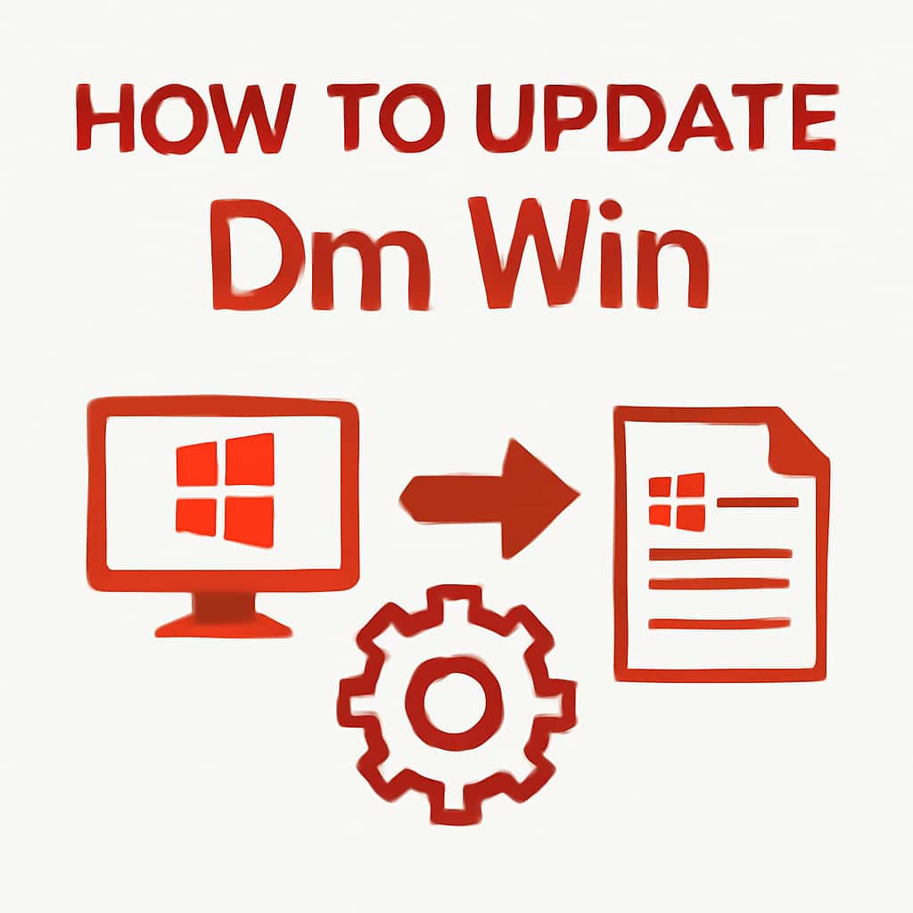 Diagram illustrating the steps to update Dm Win.