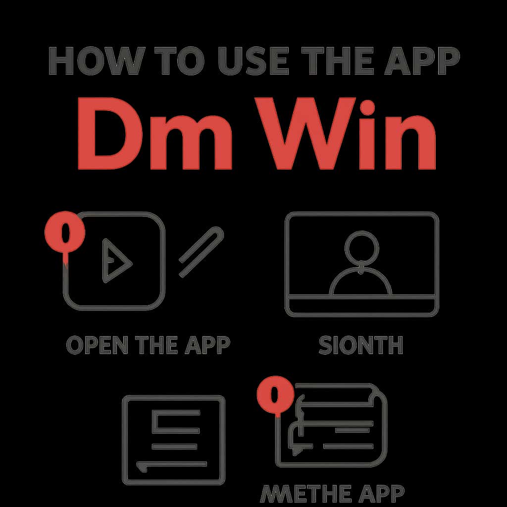 Diagram illustrating installation steps for the Dm Win App.
