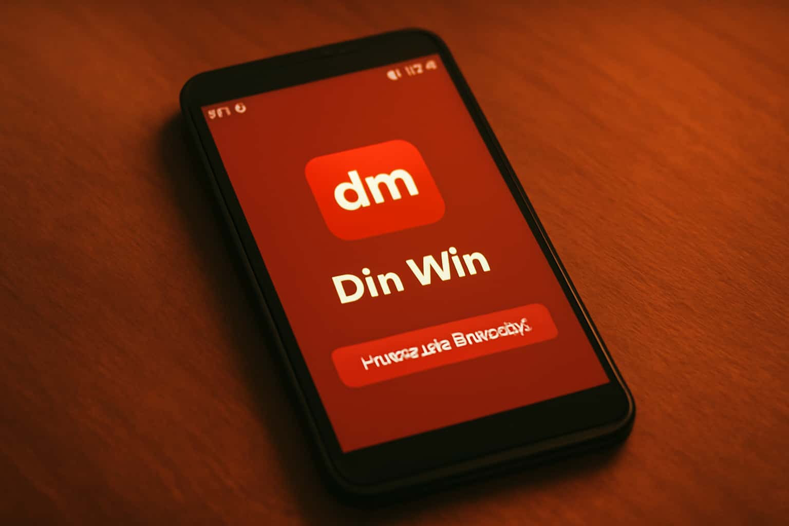 Detailed image depicting the installation process of Dm Win on an Android device.
