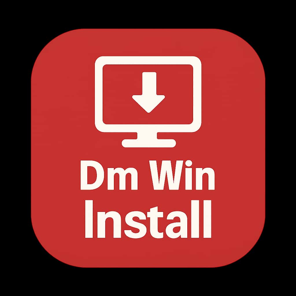 Simple badge design for Dm Win Install guide.