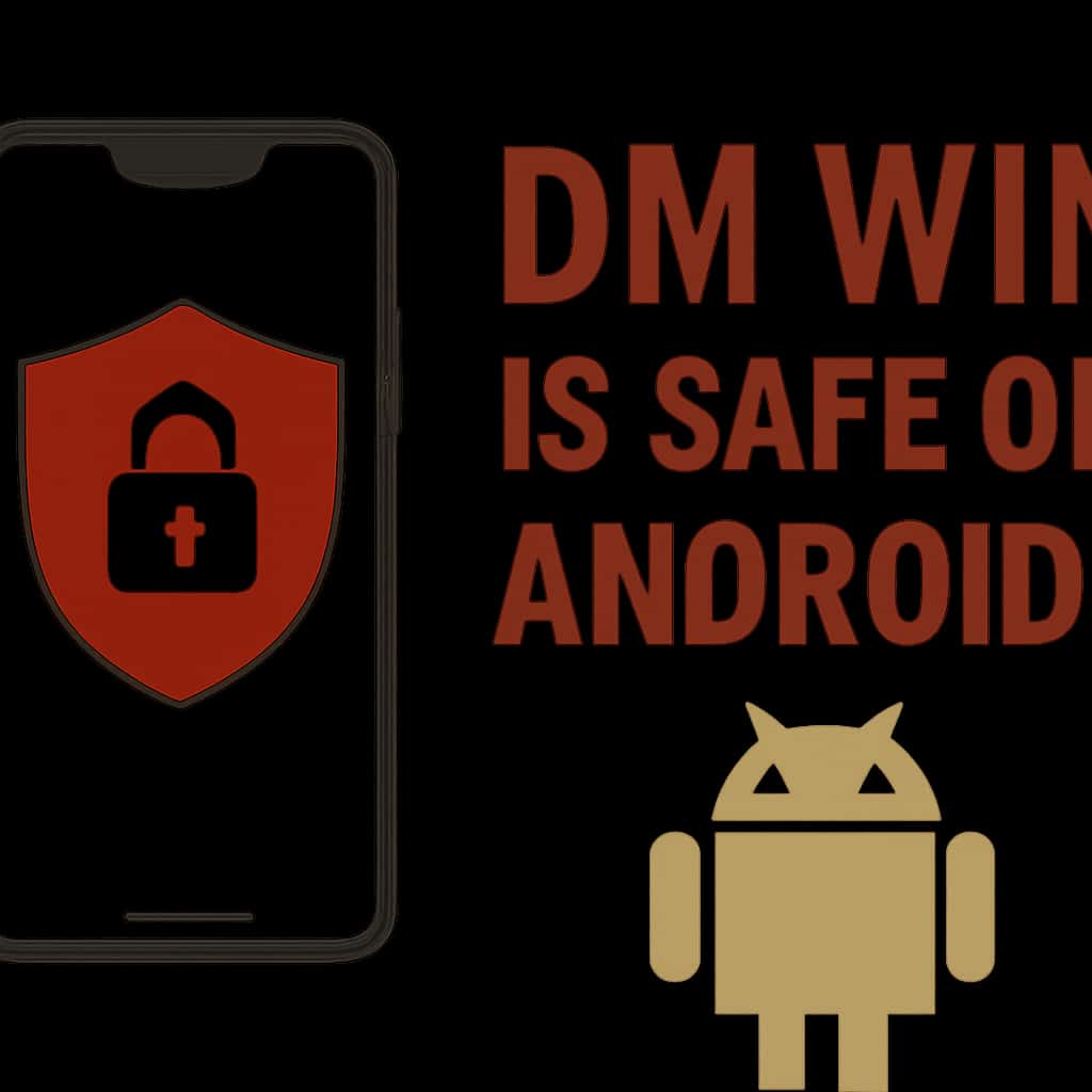 Illustration explaining Dm Win safety on Android.