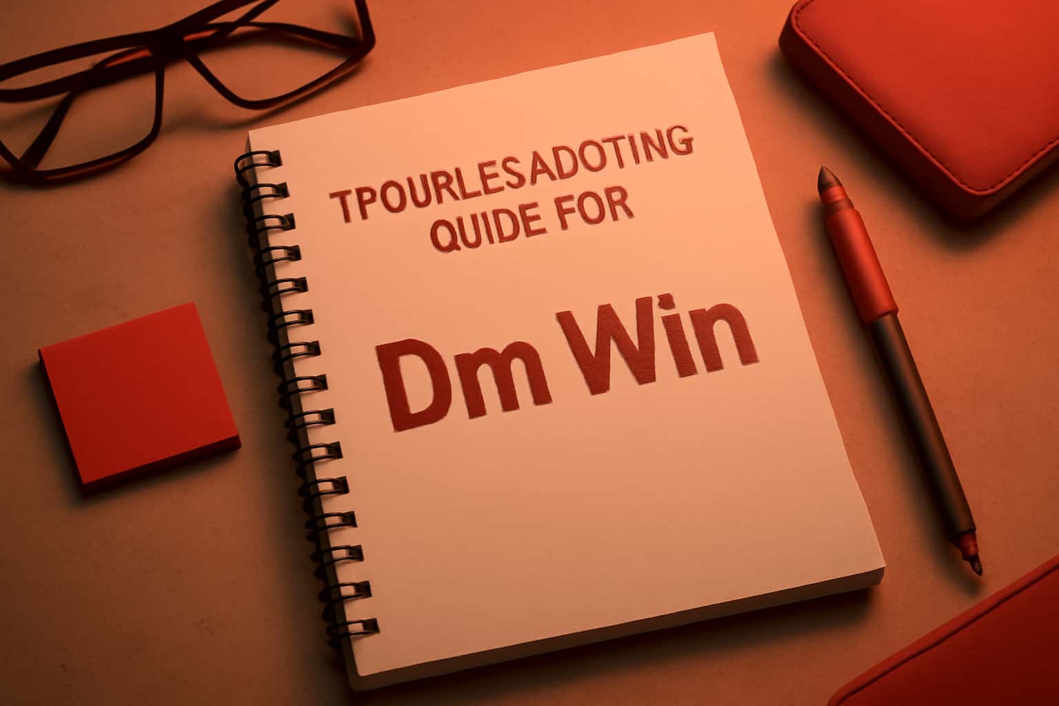 A professional guide scene visually representing troubleshooting steps for Dm Win.