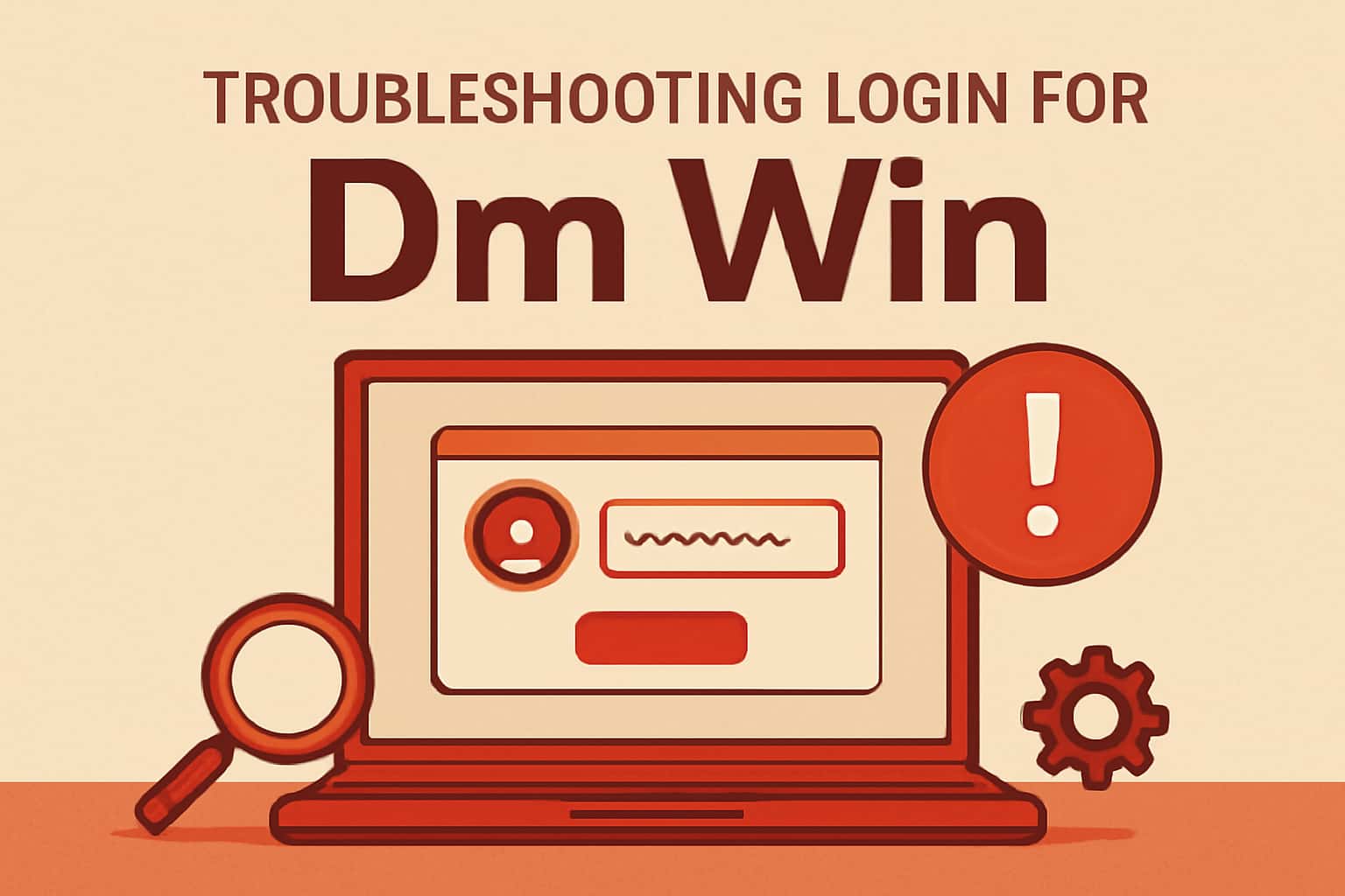 Informational graphic about troubleshooting login for Dm Win.
